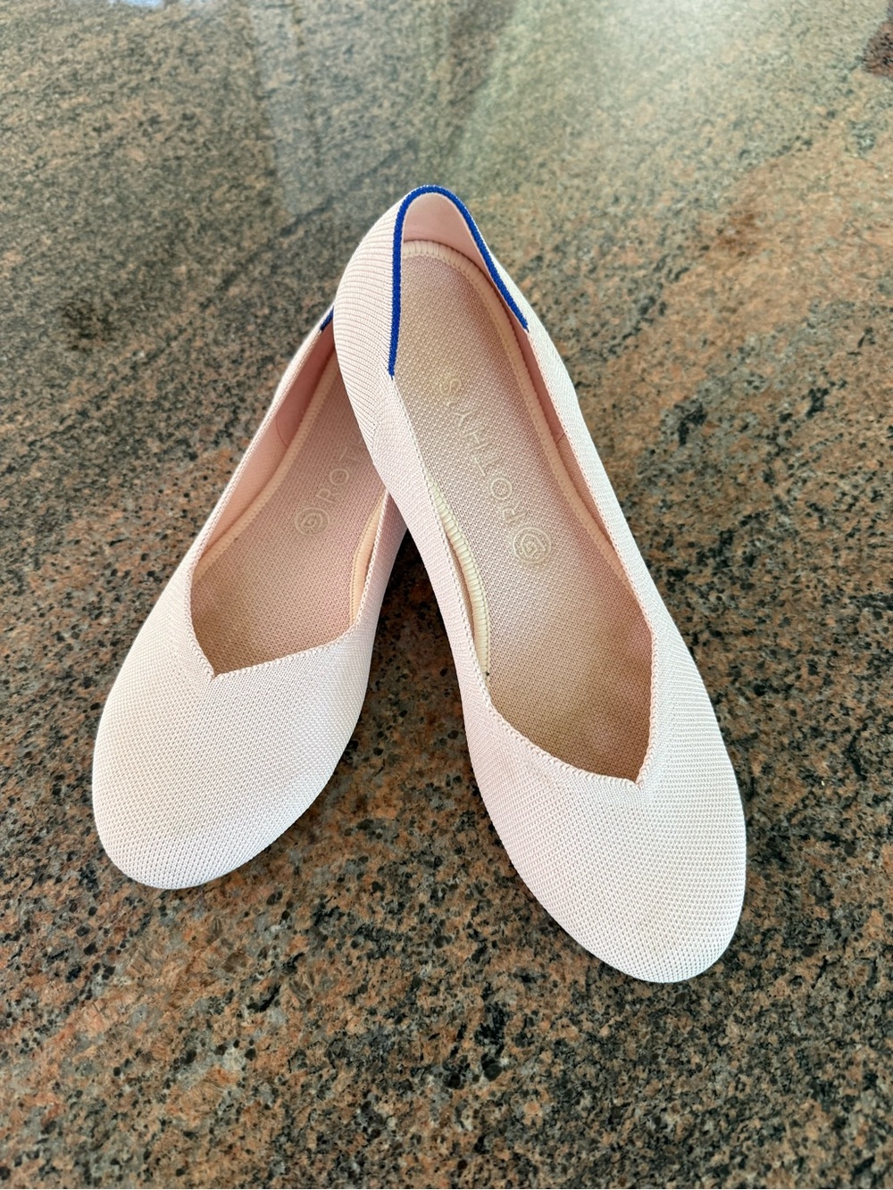 Rothy's Pale Pink Knit Ballet Flats